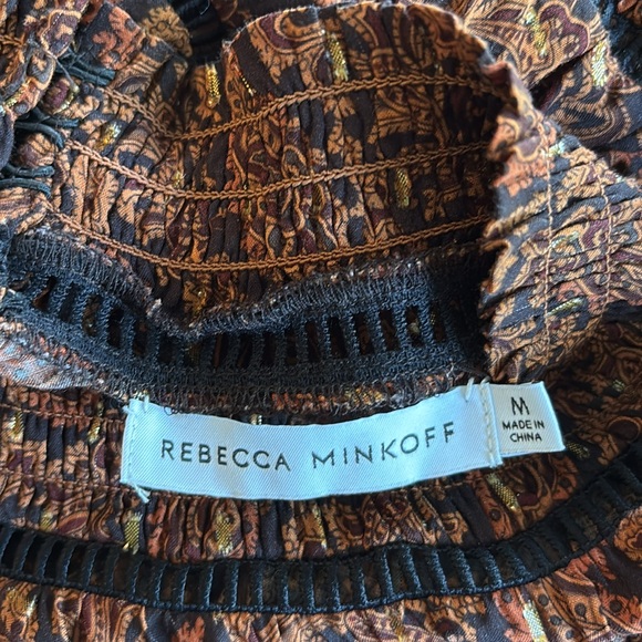 Rebecca Minkoff Jordana Brown Paisley Mock Neck Dress size M - Picture 11 of 12